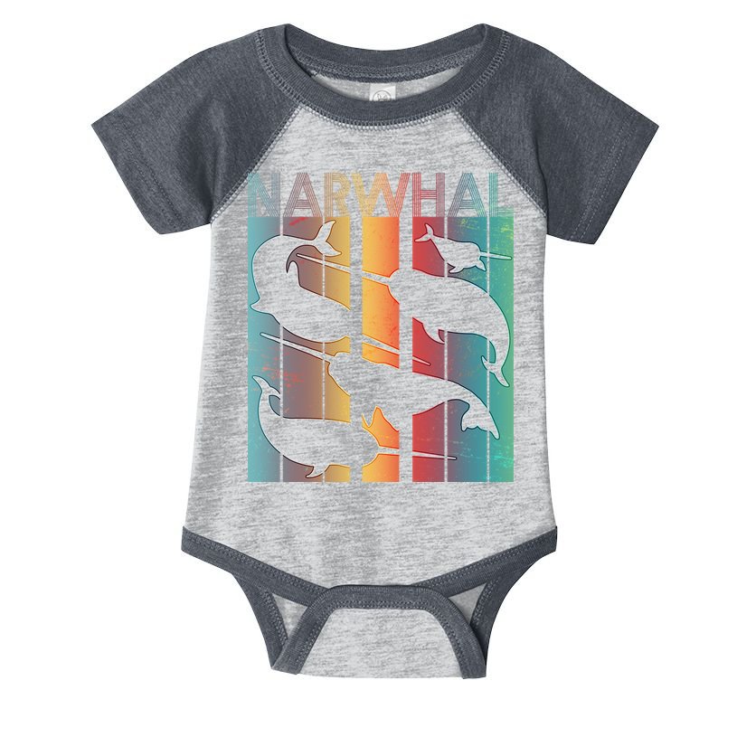 Retro Narwhal Infant Baby Jersey Bodysuit