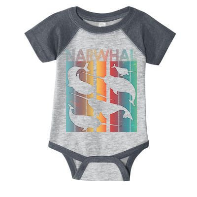 Retro Narwhal Infant Baby Jersey Bodysuit