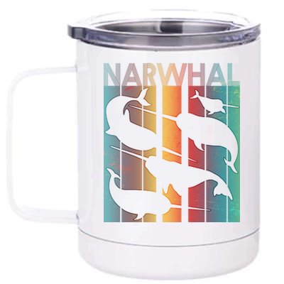 Retro Narwhal 12 oz Stainless Steel Tumbler Cup