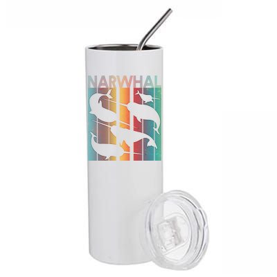 Retro Narwhal Stainless Steel Tumbler