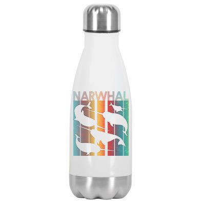 Retro Narwhal Stainless Steel Insulated Water Bottle