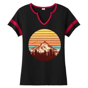 Retro Nature Mountains Ladies Halftime Notch Neck Tee