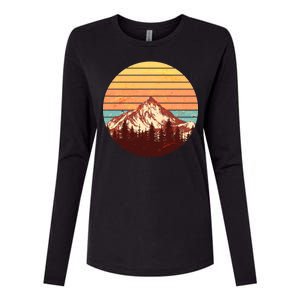 Retro Nature Mountains Womens Cotton Relaxed Long Sleeve T-Shirt