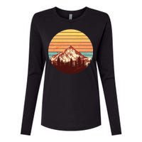 Retro Nature Mountains Womens Cotton Relaxed Long Sleeve T-Shirt