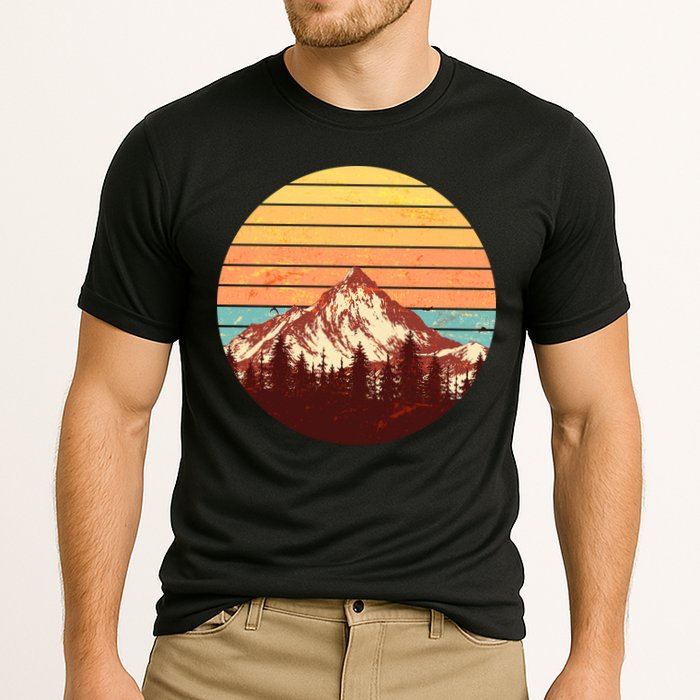 Retro Nature Mountains Cooling Performance Crew T-Shirt