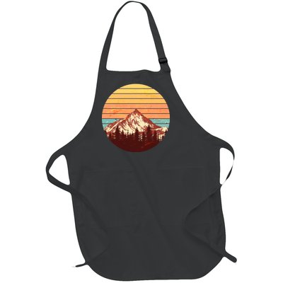 Retro Nature Mountains Full-Length Apron With Pockets