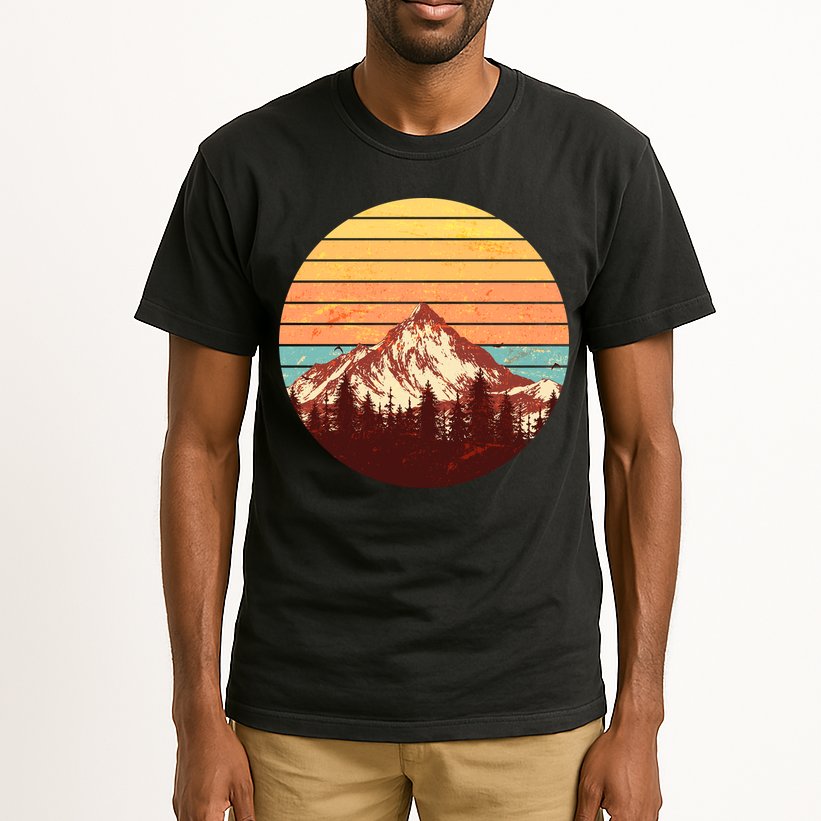 Retro Nature Mountains Tall T-Shirt