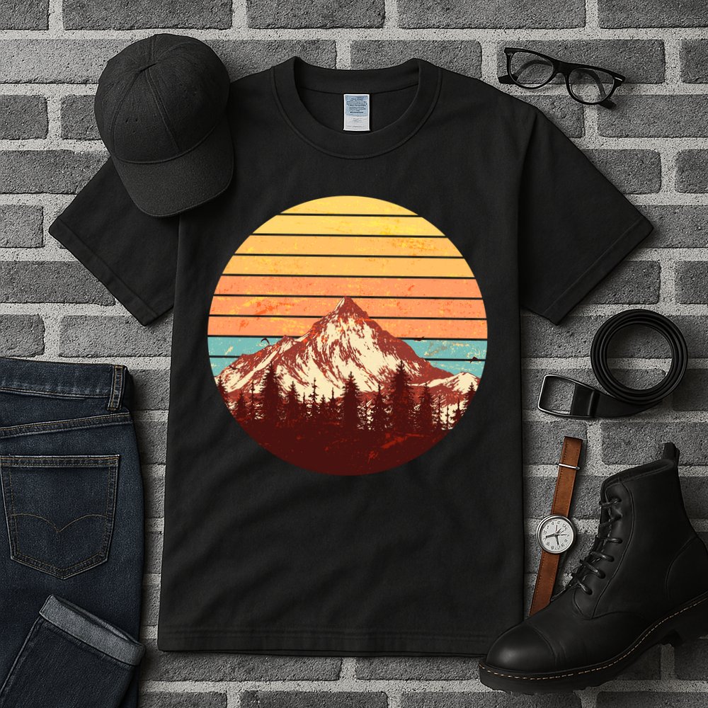 Retro Nature Mountains Tall T-Shirt