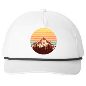 Retro Nature Mountains Snapback Five-Panel Rope Hat