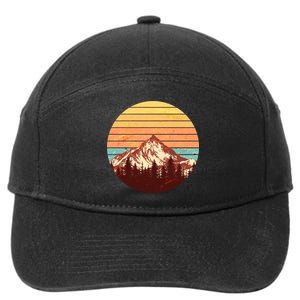 Retro Nature Mountains 7-Panel Snapback Hat