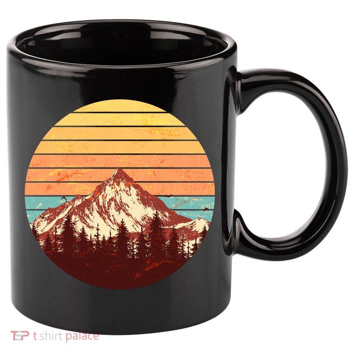 Retro Nature Mountains 11oz C Handle Ceramic Mug