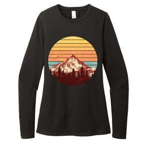 Retro Nature Mountains Womens CVC Long Sleeve Shirt