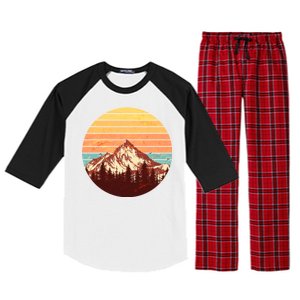 Retro Nature Mountains Raglan Sleeve Pajama Set