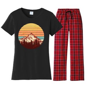 Retro Nature Mountains Women's Flannel Pajama Set