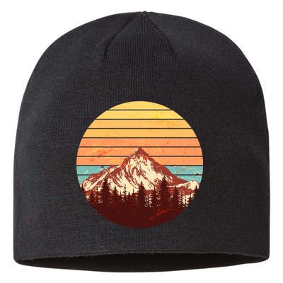 Retro Nature Mountains Sustainable Beanie