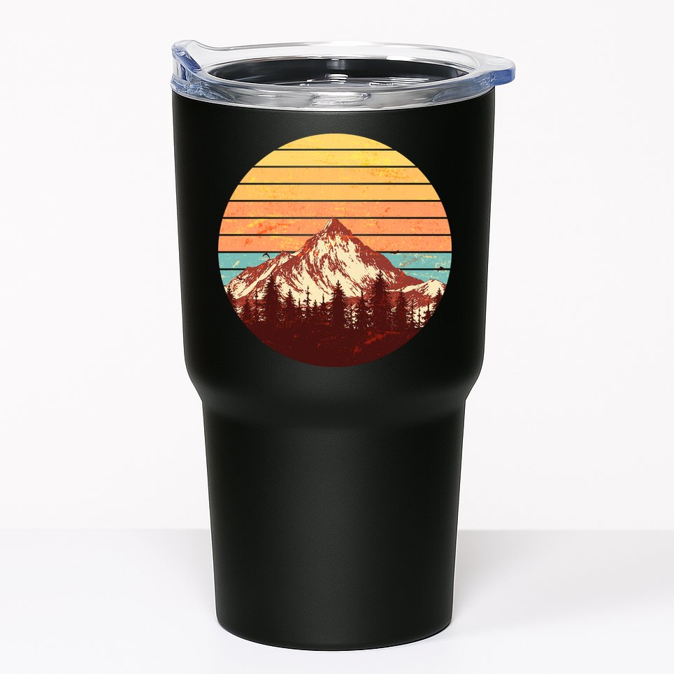 Retro Nature Mountains Tumbler