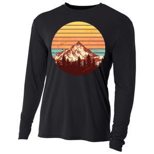 Retro Nature Mountains Cooling Performance Long Sleeve Crew