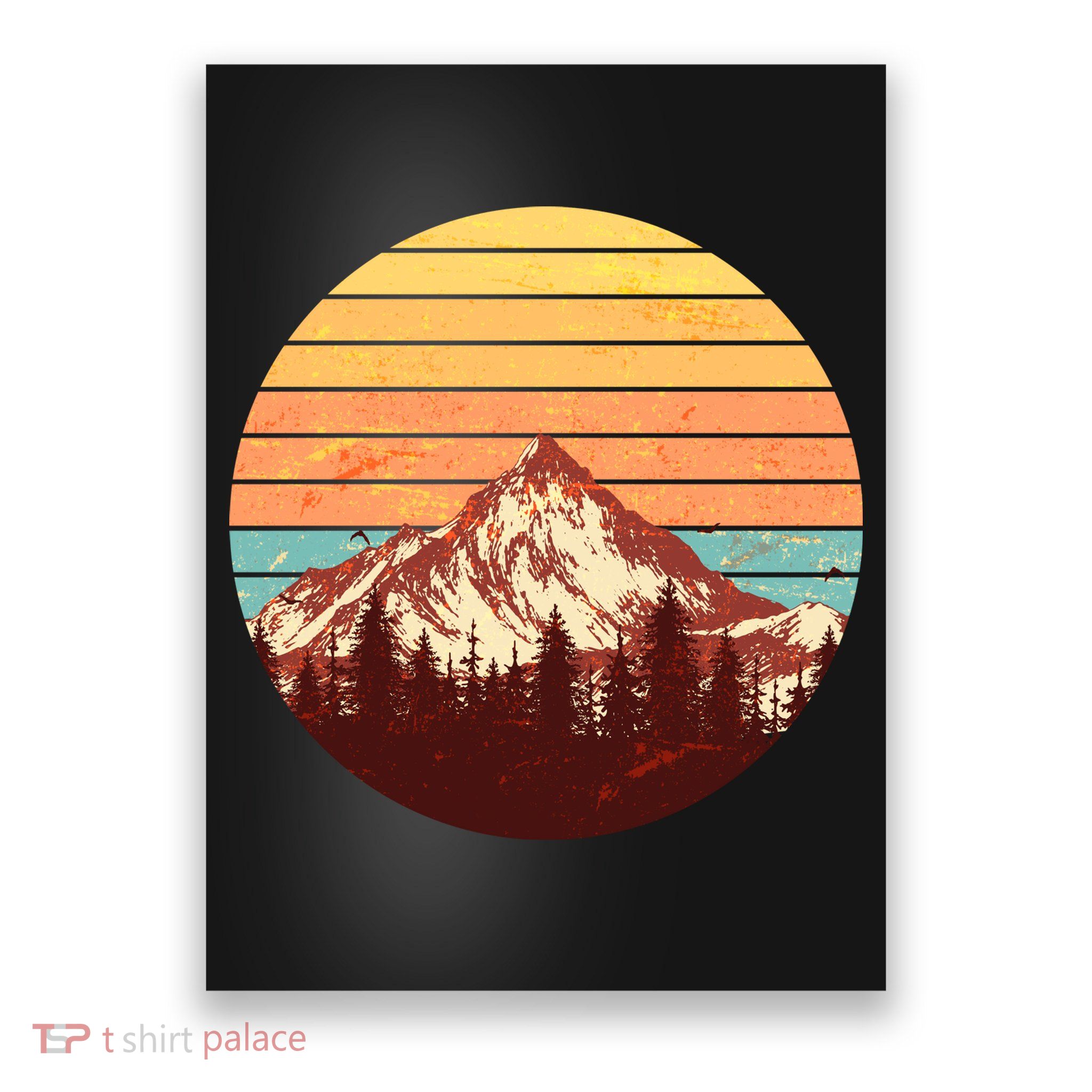 Retro Nature Mountains Poster