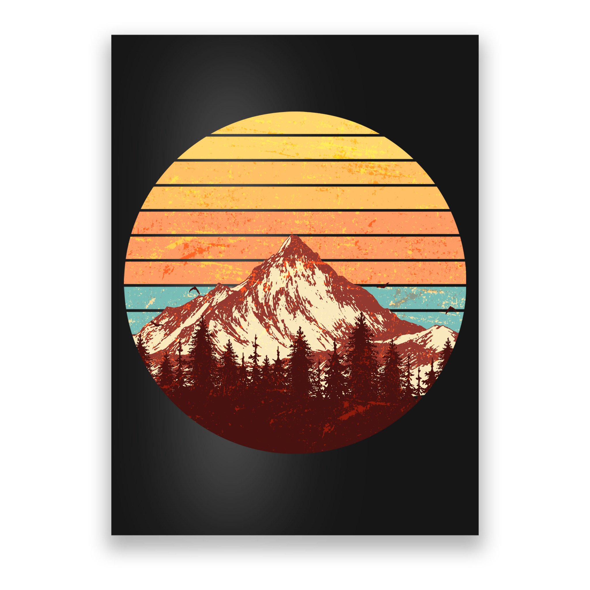 Retro Nature Mountains Poster
