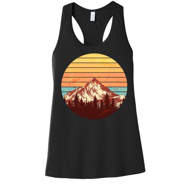 Retro Nature Mountains Women's Racerback Tank