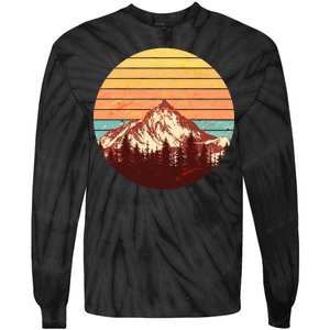 Retro Nature Mountains Tie-Dye Long Sleeve Shirt