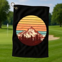 Retro Nature Mountains Golf Towel