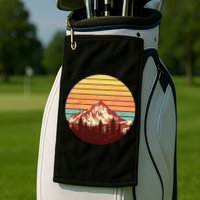 Retro Nature Mountains Golf Towel