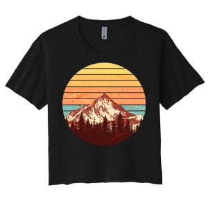 Retro Nature Mountains Women's Crop Top Tee