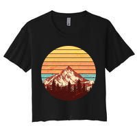 Retro Nature Mountains Women's Crop Top Tee