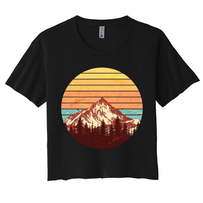 Retro Nature Mountains Women's Crop Top Tee