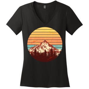 Retro Nature Mountains Women's V-Neck T-Shirt