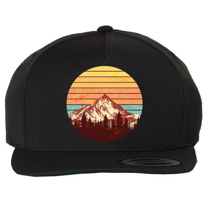 Retro Nature Mountains Wool Snapback Cap