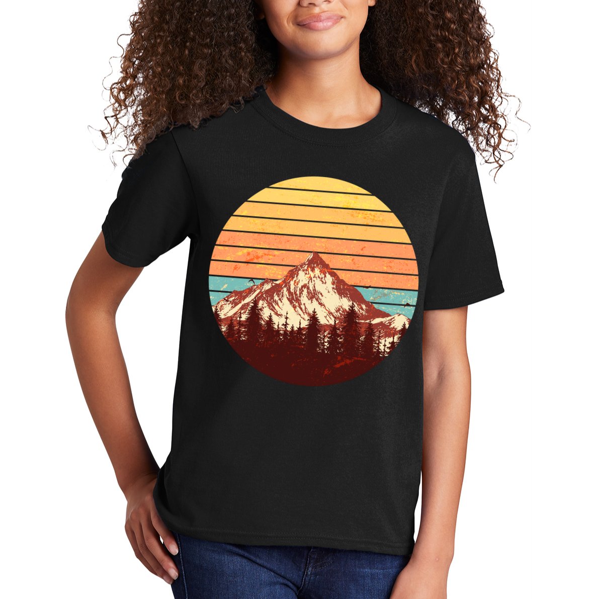 Retro Nature Mountains Kids T-Shirt