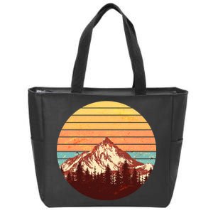 Retro Nature Mountains Zip Tote Bag