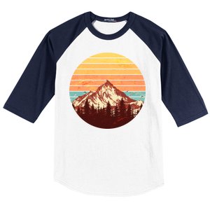 Retro Nature Mountains Baseball Sleeve Shirt