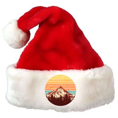 Retro Nature Mountains Premium Christmas Santa Hat