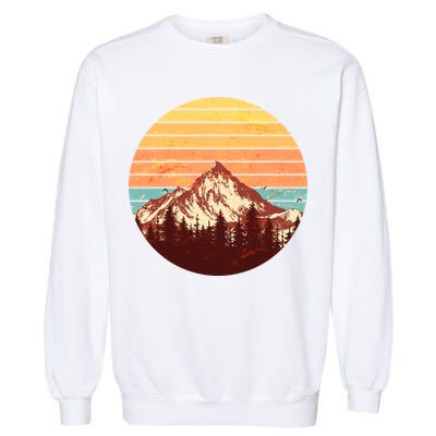 Retro Nature Mountains Garment-Dyed Sweatshirt