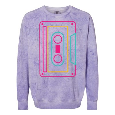 Retro Neon Cassette Tape Colorblast Crewneck Sweatshirt