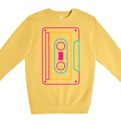 Retro Neon Cassette Tape Premium Crewneck Sweatshirt