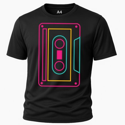 Retro Neon Cassette Tape Performance Shirt
