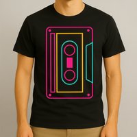 Retro Neon Cassette Tape T-Shirt