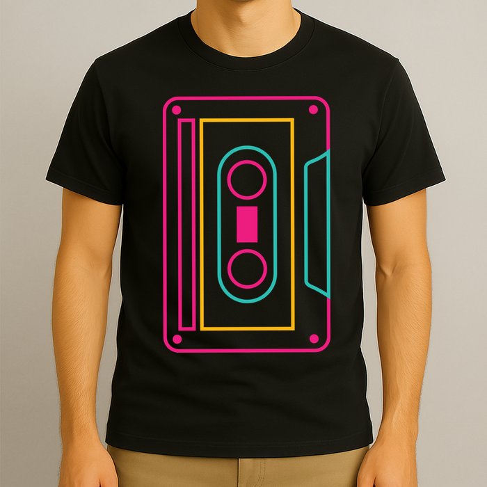 Retro Neon Cassette Tape T-Shirt