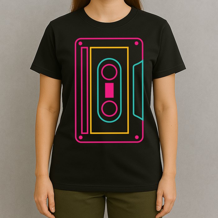Retro Neon Cassette Tape T-Shirt