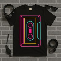 Retro Neon Cassette Tape T-Shirt