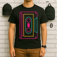 Retro Neon Cassette Tape T-Shirt