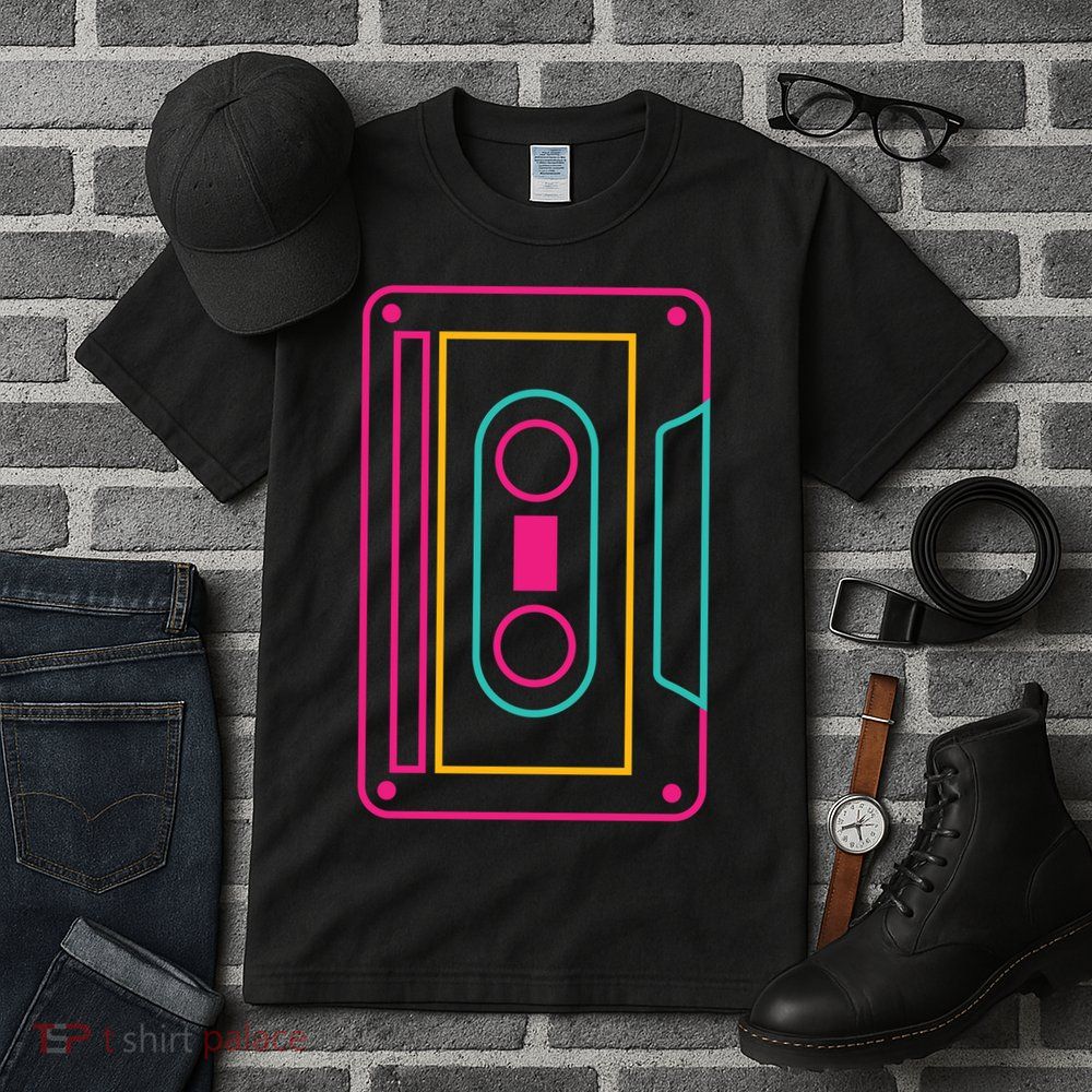 Retro Neon Cassette Tape Tall T-Shirt