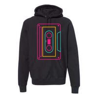 Retro Neon Cassette Tape Premium Hoodie