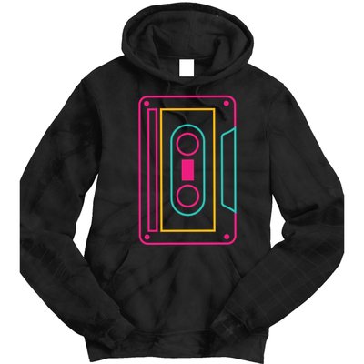 Retro Neon Cassette Tape Tie Dye Hoodie