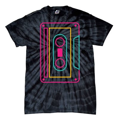 Retro Neon Cassette Tape Tie-Dye T-Shirt