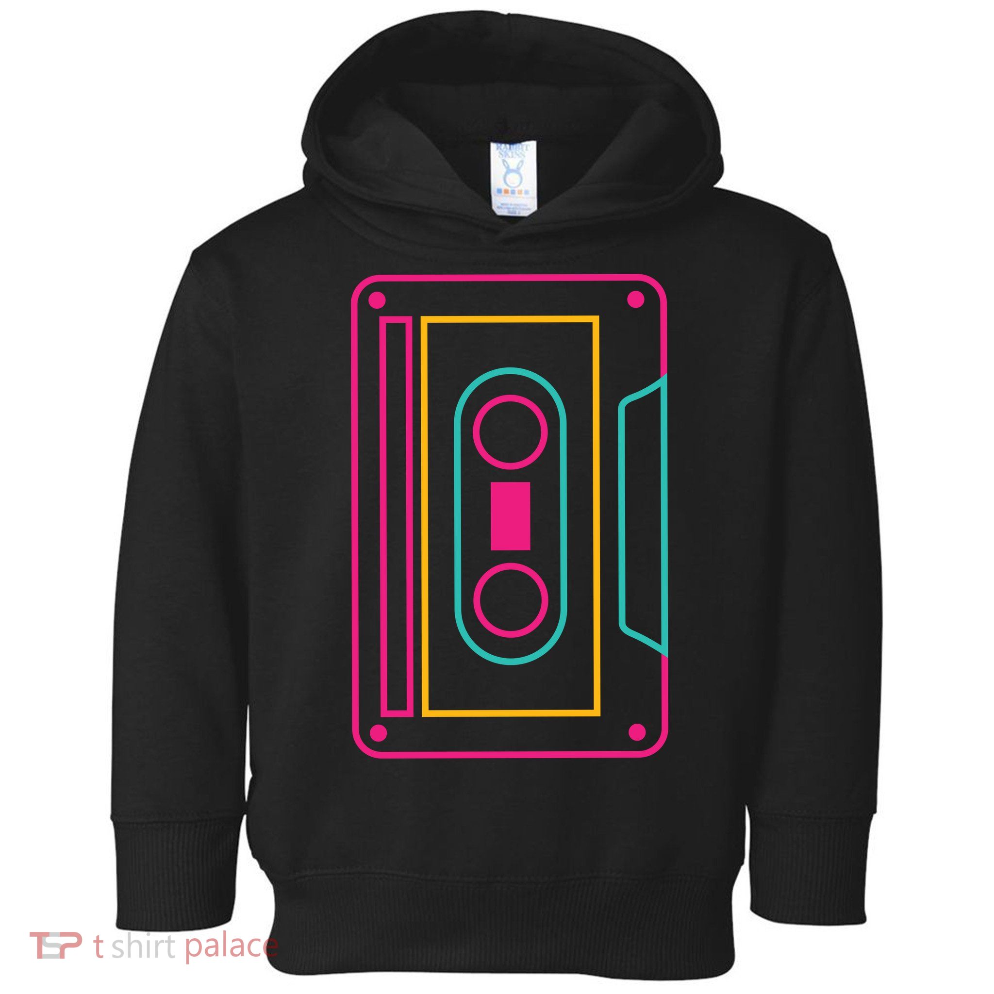 Retro Neon Cassette Tape Toddler Hoodie